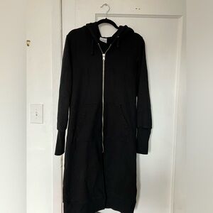 OAK NYC Black Long hoodie zip sweatshirt